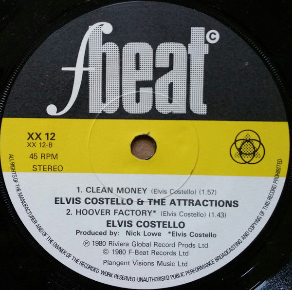 Elvis Costello And The Attractions* : Clubland / Clean Money / Hoover Factory (7", Single)