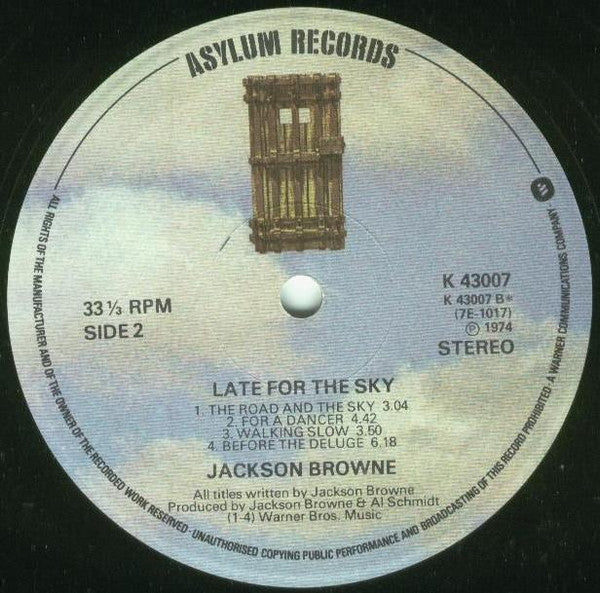 Jackson Browne : Late For The Sky (LP, Album, RE)