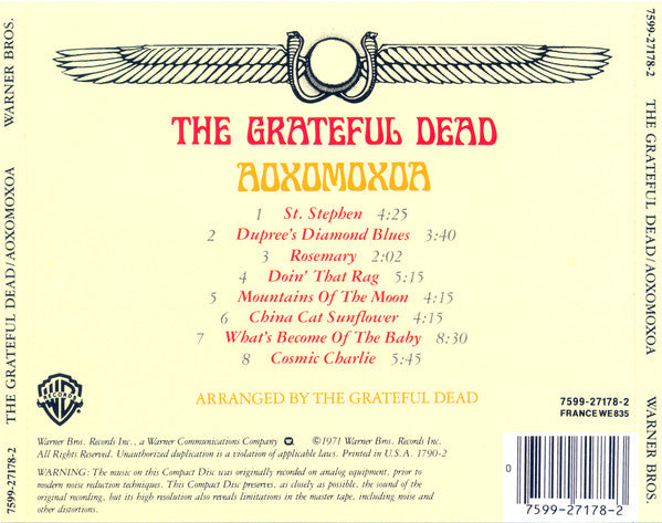 The Grateful Dead : Aoxomoxoa (CD, Album, RE, RM, RP)
