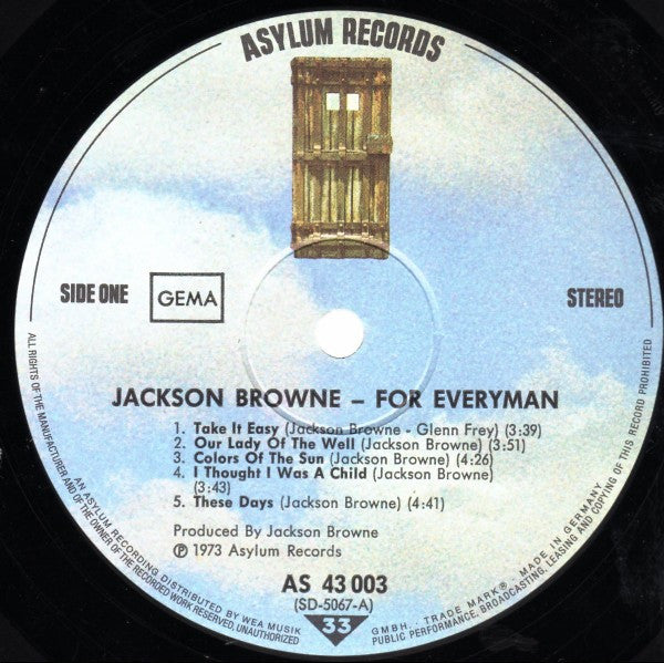 Jackson Browne : For Everyman (LP, Album)