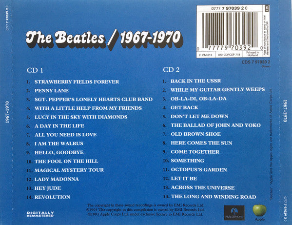 The Beatles : 1967-1970 (2xCD, Comp, RE, RM, RP)