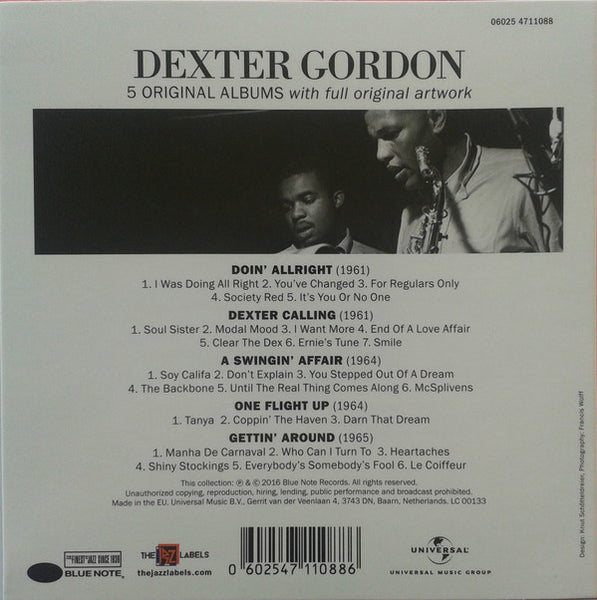 Dexter Gordon : 5 Original Albums (5xCD, Album, RE + Box, Comp)