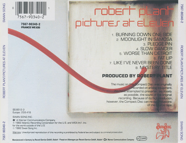Robert Plant : Pictures At Eleven (CD, Album, RE)