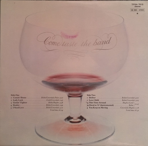 Deep Purple : Come Taste The Band (LP, Album, Gat)