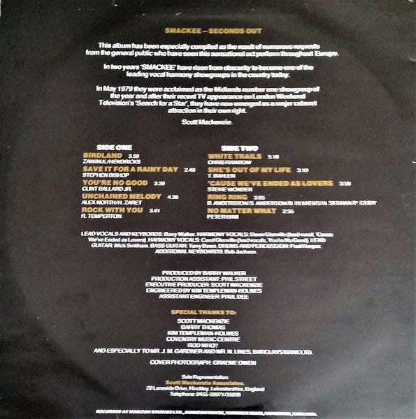 Smackee : Seconds Out (LP, Album)