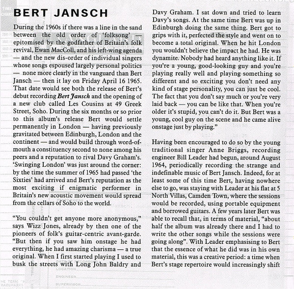 Bert Jansch : Bert Jansch (CD, Album, RE, RM)