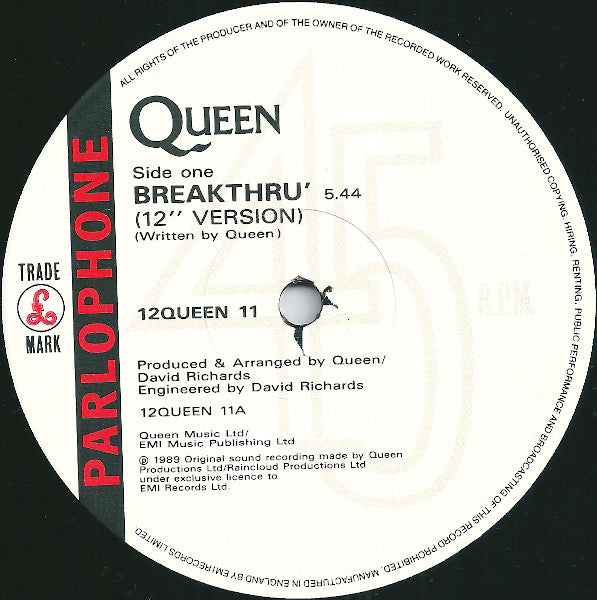 Queen : Breakthru (12", Single)