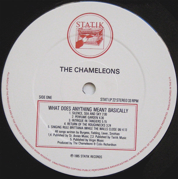 The Chameleons : What Does Anything Mean?  Basically (LP, Album, Ltd, Gat)