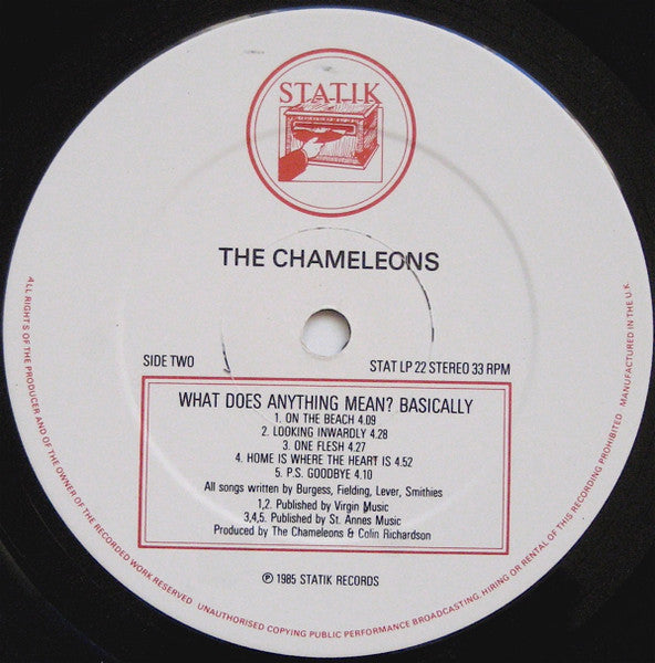 The Chameleons : What Does Anything Mean?  Basically (LP, Album, Ltd, Gat)
