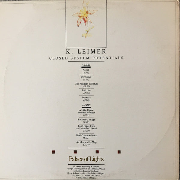 K. Leimer : Closed System Potentials (LP, Album, RP)