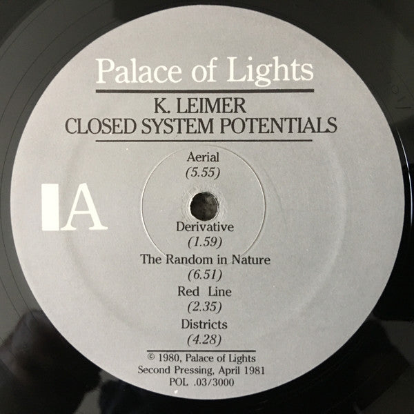 K. Leimer : Closed System Potentials (LP, Album, RP)