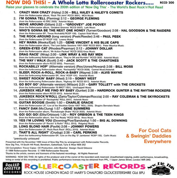 Various : Now Dig This! - A Whole Lotta Rollercoaster Rockers (CD, Album, Comp, Promo)