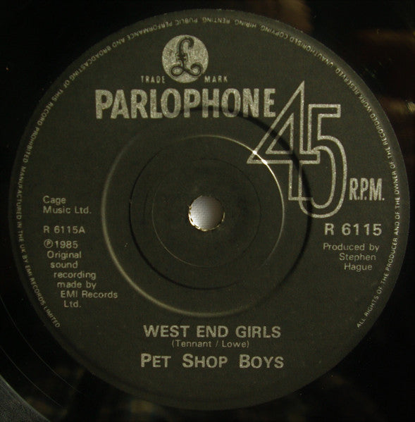 Pet Shop Boys : West End Girls (7", Single, Pap)