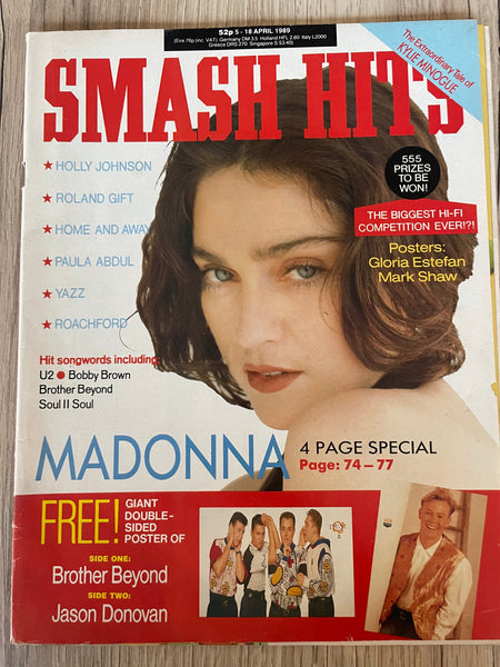 Smash Hits Magazine April 1989 - Madonna, Kylie Minogue, Paula Abdul