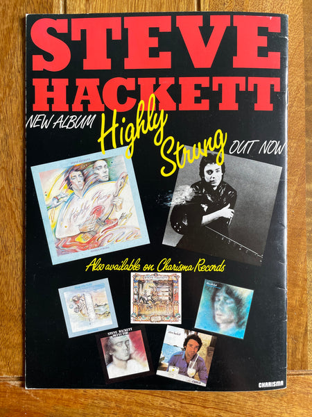 Steve Hackett - Highly Strung Tour Programme 1983