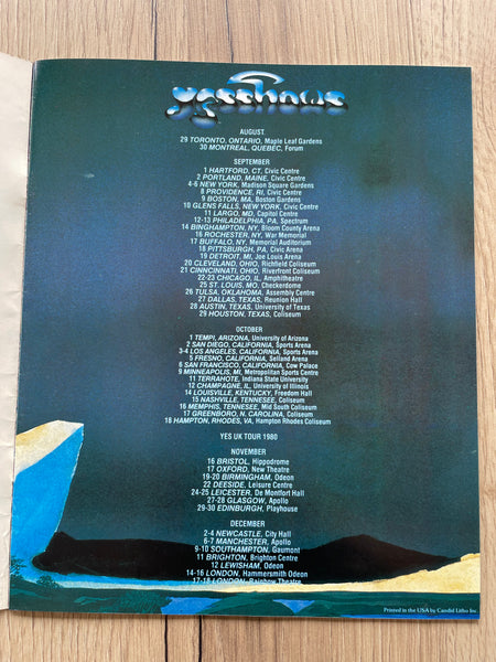 Yes Shows Tour Programme