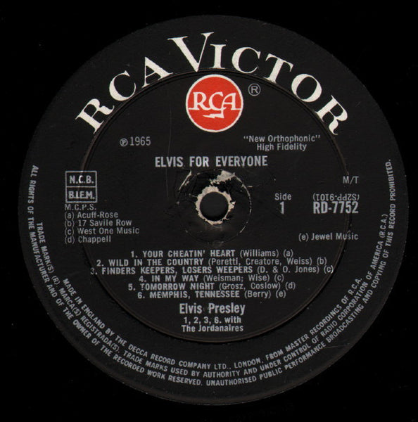 Elvis Presley : Elvis For Everyone (LP, Comp, Mono)