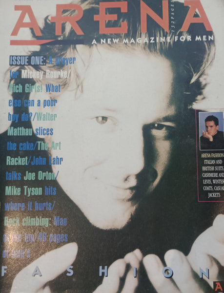 Arena Issue 1 Winter '86/'87 Mickey Rourke, Walter Matthau, Joe Orton, Mike Tyson