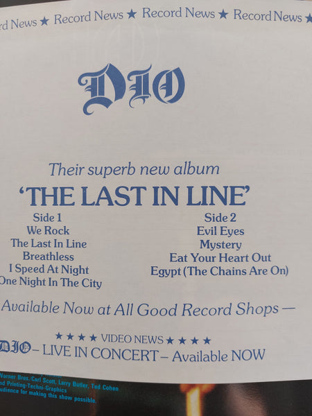 DIO- Holy Diver Tour Programme Book Ronnie James Dio Original 1984