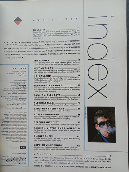 The Face magazine #96 April 1988 Shane McGowan, Ziggy Marley, Neville Brody - typograher