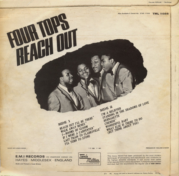 Four Tops : Four Tops Reach Out (LP, Album, Mono)