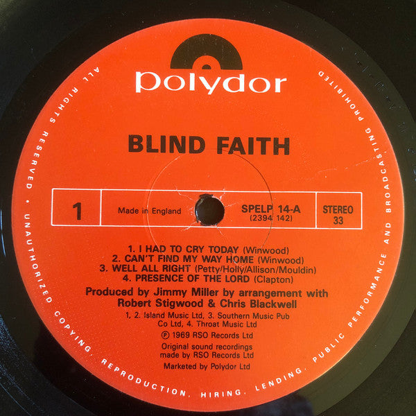 Buy Blind Faith : Blind Faith (LP, Album, RE) Online for a great