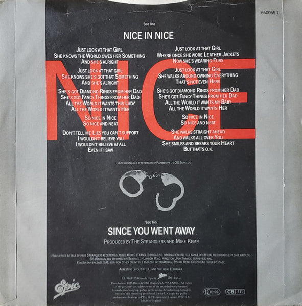 The Stranglers : Nice In Nice (7", Single)