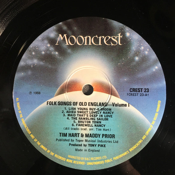 Tim Hart And Maddy Prior : Steeleye Span's Tim Hart And Maddy Prior Sing Folk Songs Of Old England Vol I (LP, Album, RE)