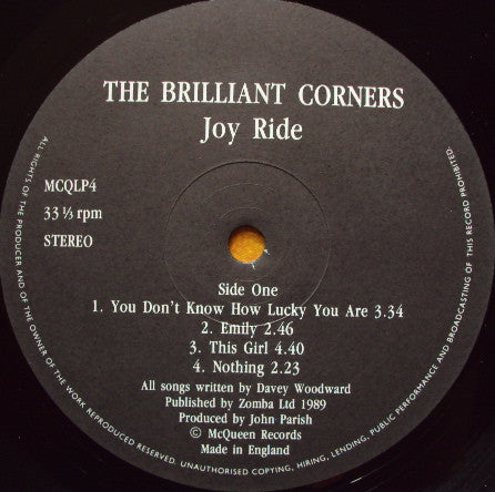 The Brilliant Corners : Joy Ride (LP, Album)