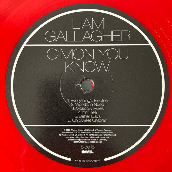 Buy Liam Gallagher : C'mon You Know (LP, Album, Ltd, Red) Online