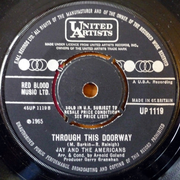 Jay And The Americans* : Sunday And Me (7")