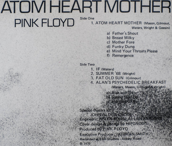 Pink Floyd : Atom Heart Mother (LP, Album, Gat)
