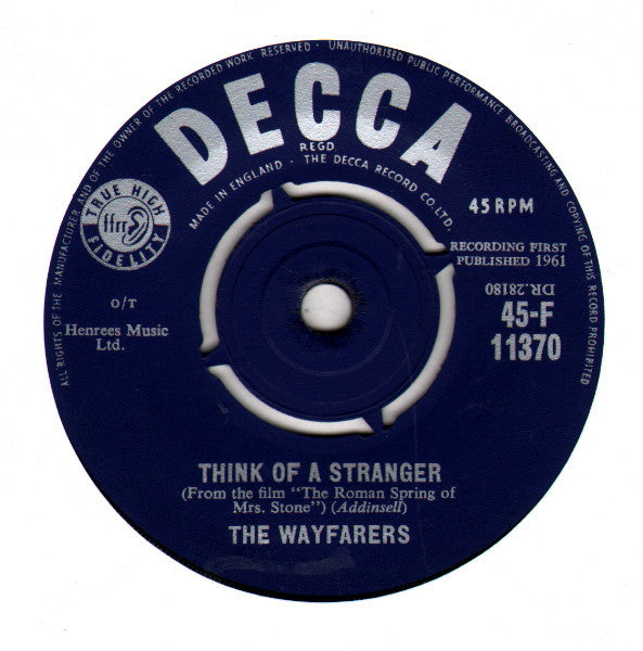 The Wayfarers (3) : Whistle Down The Wind (7")