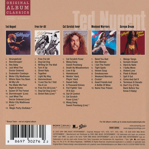 Ted Nugent : Original Album Classics (Box, Comp, Car + CD, Album, RE, Min + CD, Album, R)