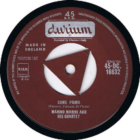 Marino Marini Ed Il Suo Quartetto : Come Prima / Volare (Nel Blu Dipinto Di Blu) (7", Single)