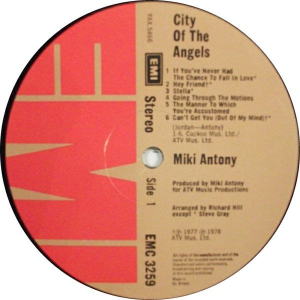Miki Antony : City Of The Angels (LP, Album)