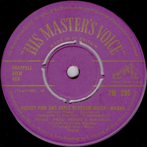 Perez "Prez" Prado And His Orchestra* : Cherry Pink And Apple Blossom White / Maria Elena (7", Single)