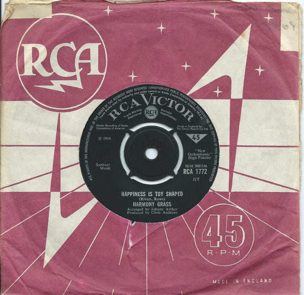 Harmony Grass : Move In A Little Closer Baby (7", Single, Bla)