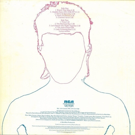 David Bowie : Aladdin Sane (LP, Album, Non)