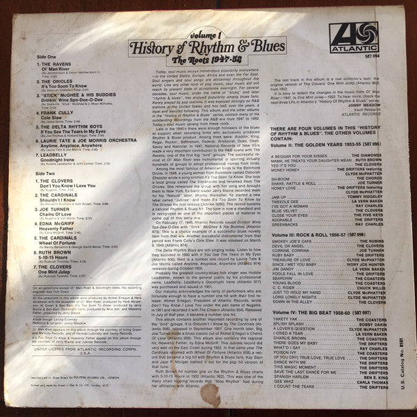 Various : History Of Rhythm & Blues Volume 1: The Roots 1947-52 (LP, Comp, Mono)