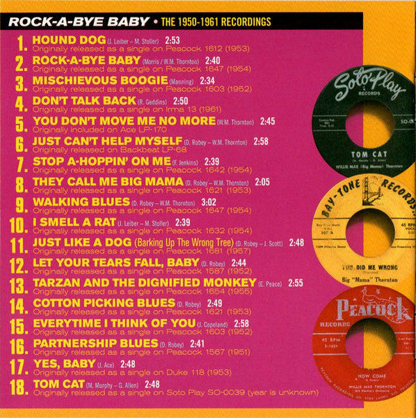 Big Mama Thornton : Rock-A-Bye Baby (The 1950-1961 Recordings) (CD, Comp, RM)