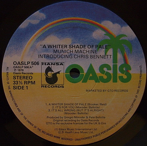 Munich Machine Introducing Chris Bennett : A Whiter Shade Of Pale (LP, Album)